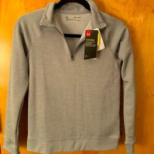 NWT Under Armour Youth Heather Gray Zip Pullover